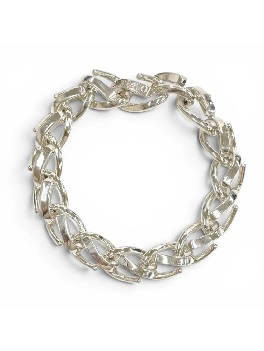 Tiffany & Co Forge Large Link Bracelet 16 Links Silver 18